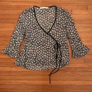 Zara Floral Cross Tie Top